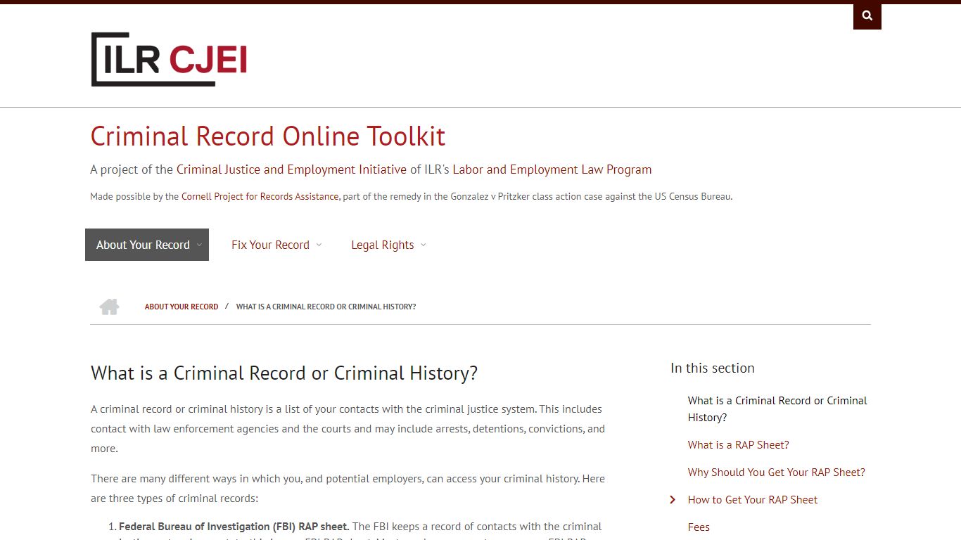 What is a Criminal Record or Criminal History?